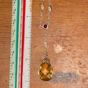 Vintage SLV Sadye L Vassil jeweled necklace made with 925 Sterling and 14kt gold